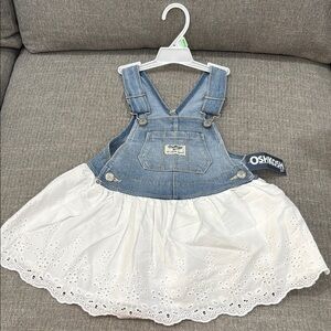 OshKosh B'gosh Blue and White Kids Denim Skirtall